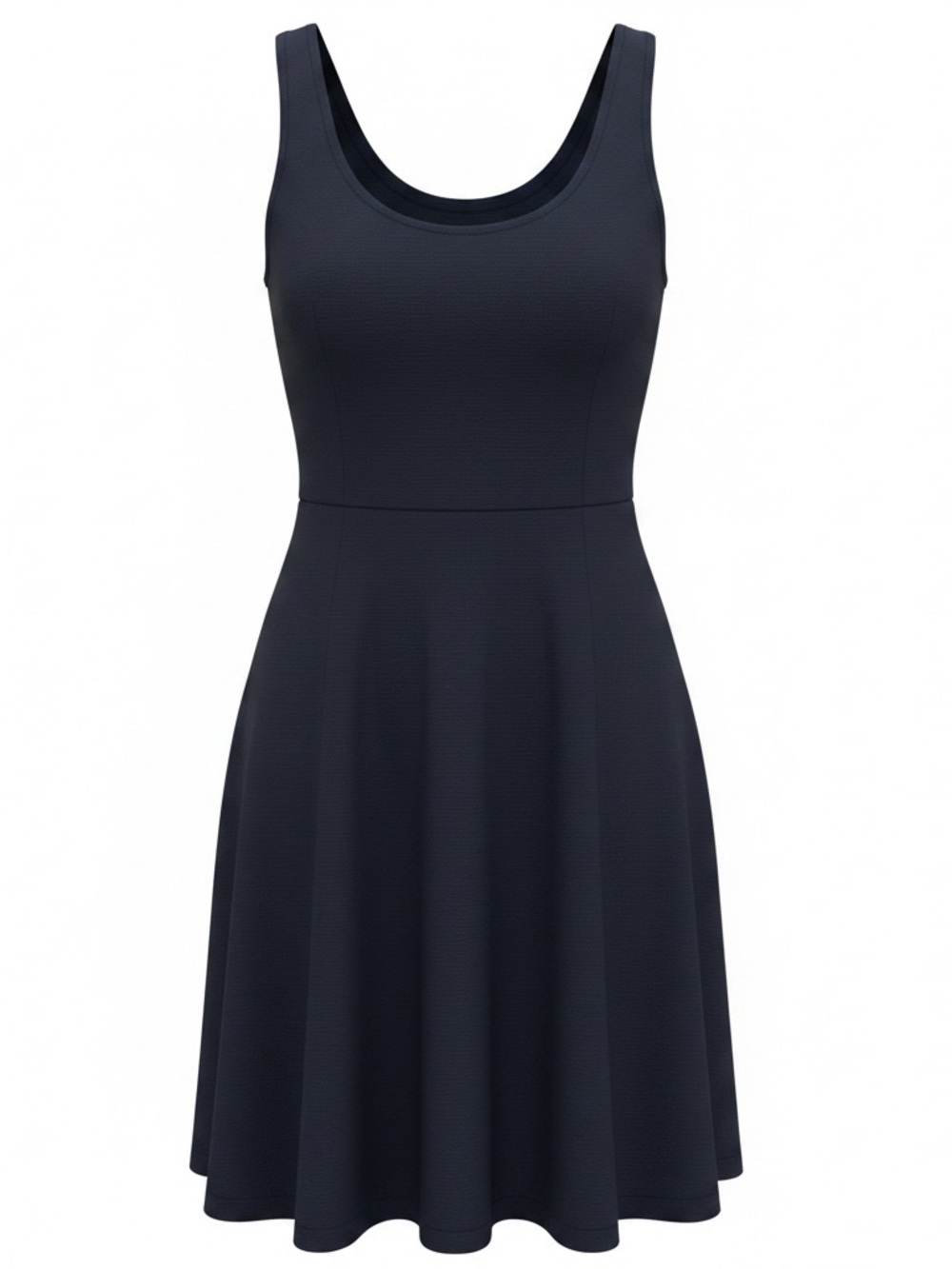 LOFT Navy Sleeveless Button-Front Mini Dress - Picture 3 of 5